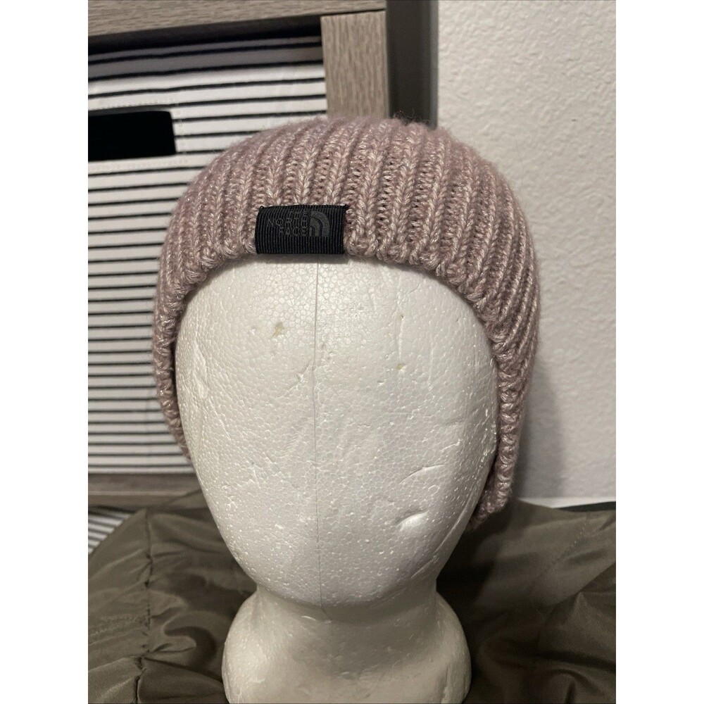 North Face Metallic Wool Blend Pink Gold Glitter Women Sock Cap Adult OS NWOT